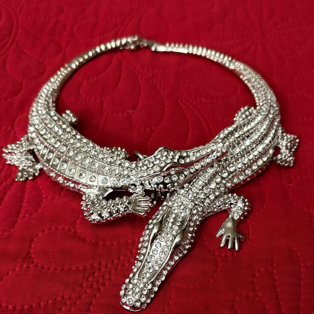 Silver Crocodile Necklace